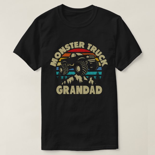 T-shirt Grand-père de famille de jumelage Monster Truck (Design devant)