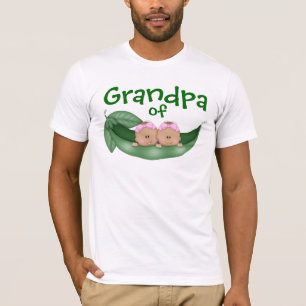 T-shirt Grand-père de filles jumelles à la peau plus foncé