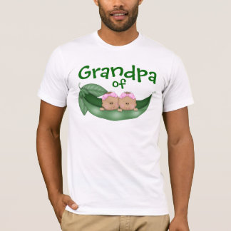 T-shirt Grand-père de filles jumelles à la peau plus foncé
