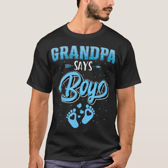 T-shirt Grand-père de la révélation du genre dit Garçon bé (Devant)
