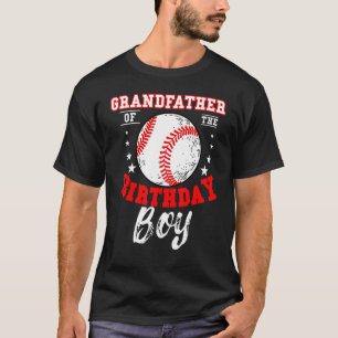 T-shirt Grand-Père De L'Anniversaire Boy Baseball Thème Bd