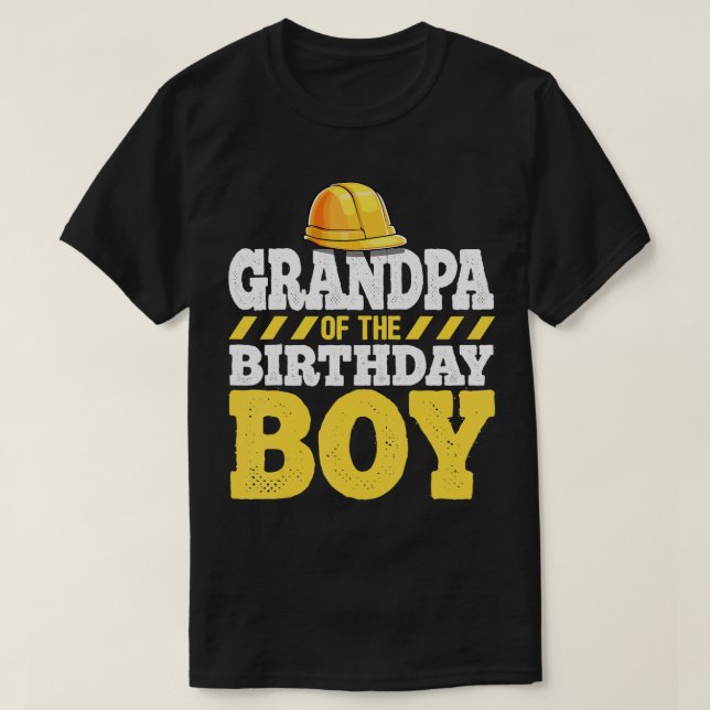 T-shirt Grand-père de l'anniversaire Boy Construction Anni (Design devant)