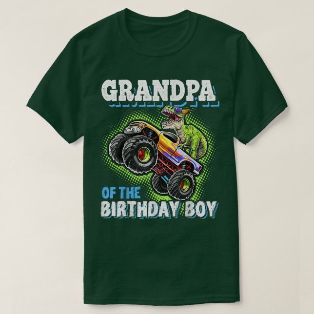T-shirt Grand-père de l'Anniversaire Boy Dinosaur Monster  (Design devant)