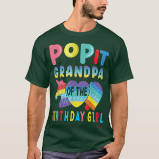 T-shirt grand-père de l'anniversaire fille Pop It Unicorn 