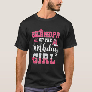 T-shirt Grand-Père De L'Anniversaire Fille Western Cowgirl
