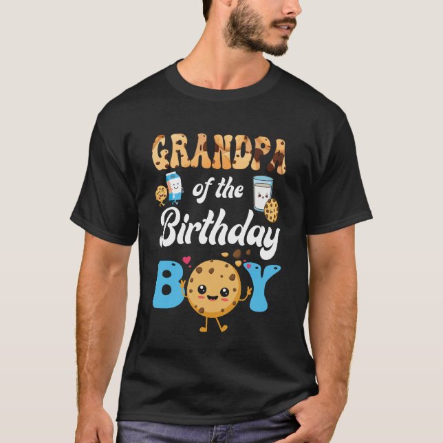 T-shirt Grand-Père De L'Anniversaire Lait Et Cookies De Ga (Devant)