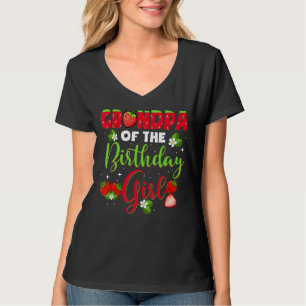 T-shirt Grand-Père De L'Anniversaire Pour Filles Fleurs En