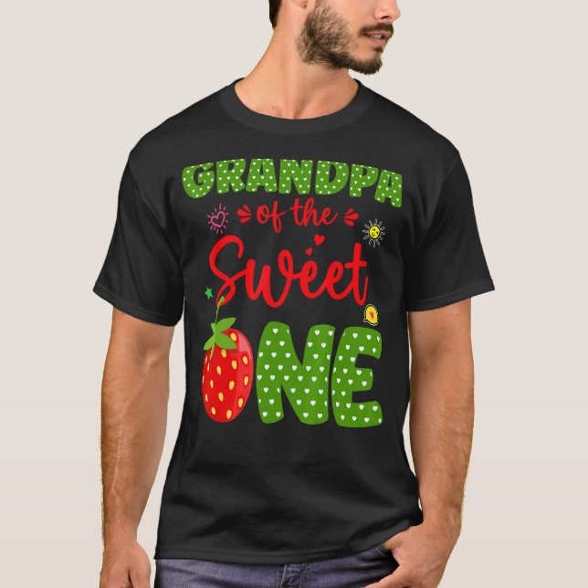 T-shirt Grand-Père De L'Anniversaire Une Fraise 1Er Fruit (Devant)