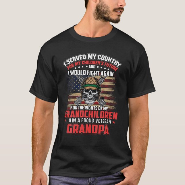 T-shirt Grand-père de l'Armée Fière (Devant)