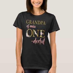 T-shirt Grand-père de Miss One Derful 1er anniversaire fil