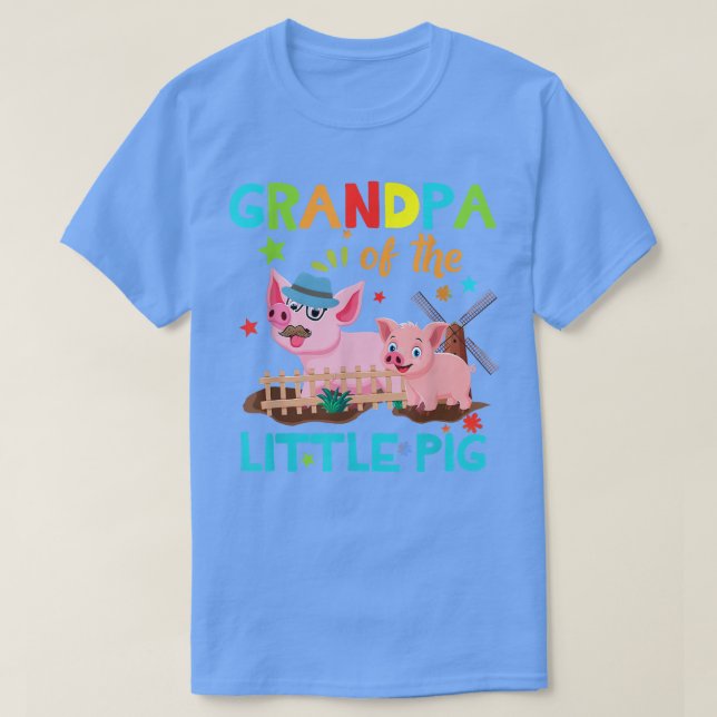 T-shirt Grand-Père De Petites Chemises De Cochon Match De  (Design devant)