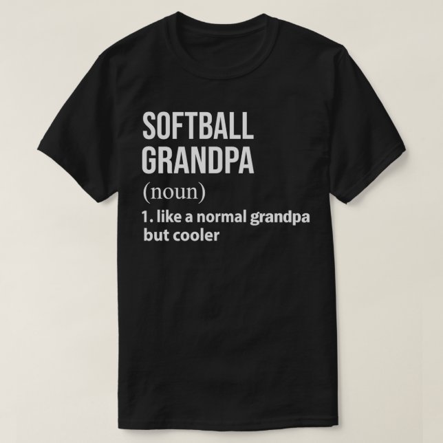 T-shirt Grand-père de softball comme un grand-père normal  (Design devant)