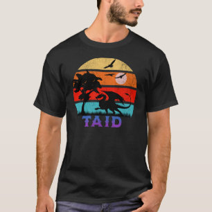 T-shirt Grand-père de Taid Retro Sunset Dragon