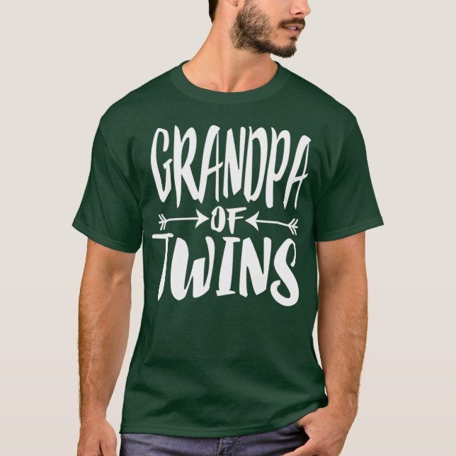 T-shirt Grand-Père De Twins Twins Faire-part Cadeau (Devant)