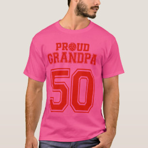 T-shirt Grand-père de volley-ball Fière numéro 50 R