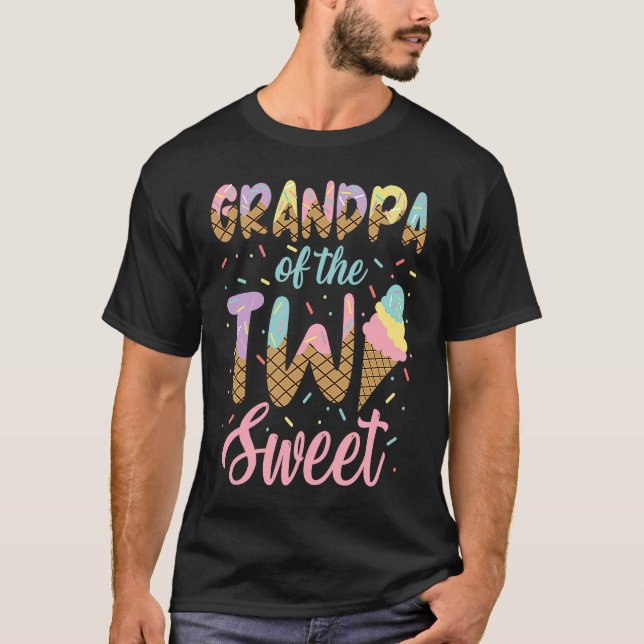 T-shirt Grand-père des deux douces filles d'anniversaire C (Devant)