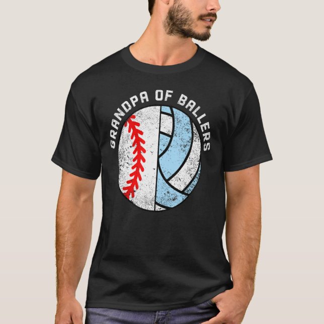 T-shirt Grand-Père Des Hommes De Ballers De Baseball Gran  (Devant)