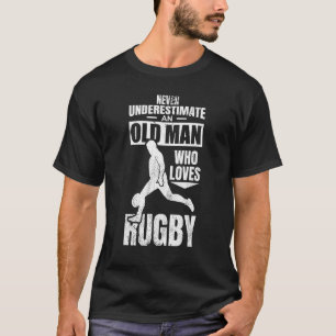 T-shirt Grand-père des hommes Joueur de rugby entraîneur d