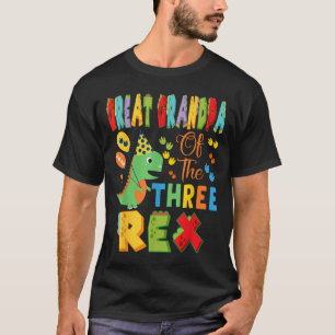 T-shirt Grand-Père Des Trois Rex 3ème Anniversaire Boy Din