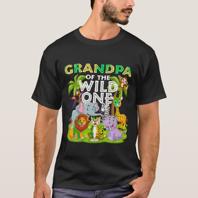T-shirt Grand-Père Du Sauvage Un Anniversaire Zoo Animal S (Devant)