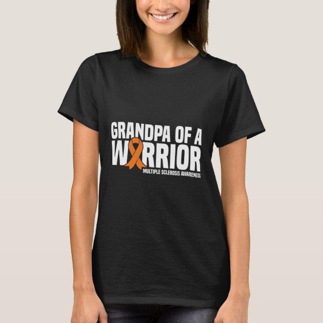 T-shirt Grand-Père D'Un Guerrier Mme Sclérose En Plaques (Devant)