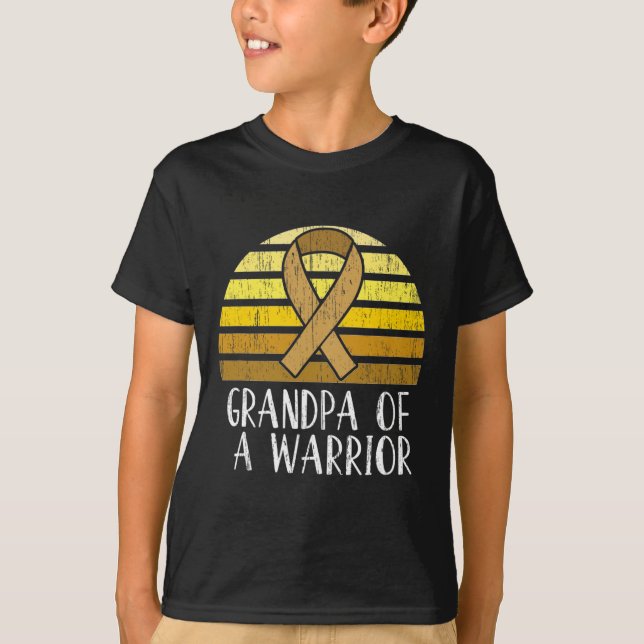 T-shirt Grand-père D'Un Guerrier Sensibilisation Au Cancer (Devant)