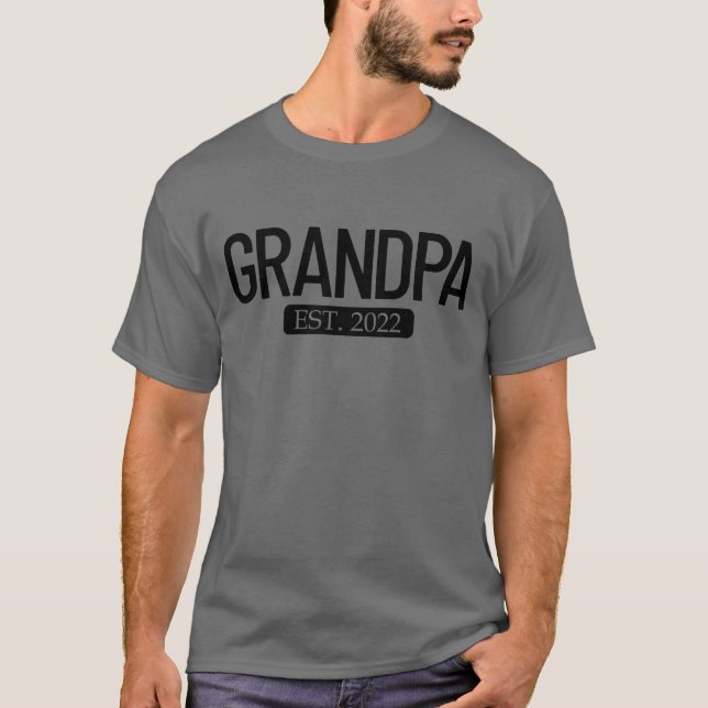 T-shirt Grand-Père Est. 2022 Nouveau Grand-Parent 2022 Gra (Devant)