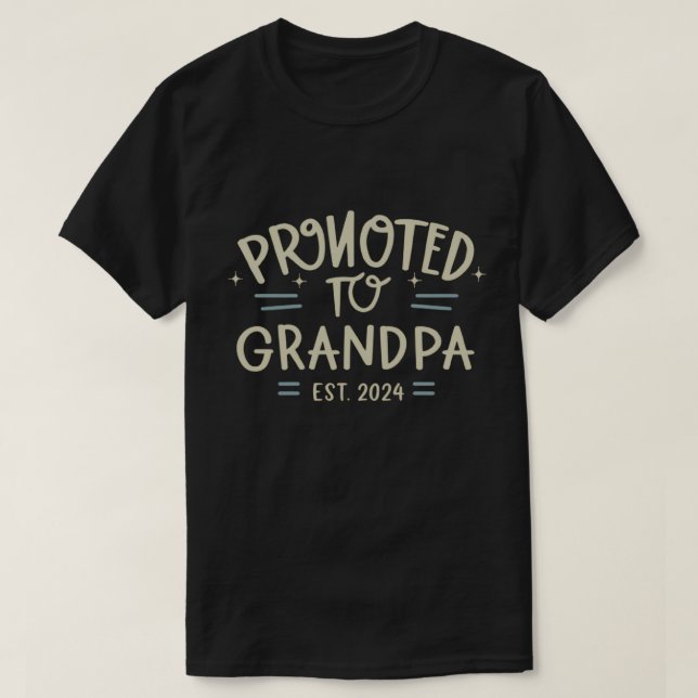 T-shirt grand-père est 2024, Promoted To Grandpa Est. 2024 (Design devant)