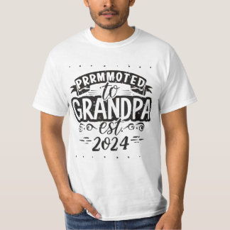 T-shirt grand-père est 2024, Promoted To Grandpa Est. 2024