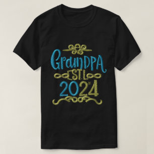 T-shirt grand-père est 2024, Promoted To Grandpa Est. 2024