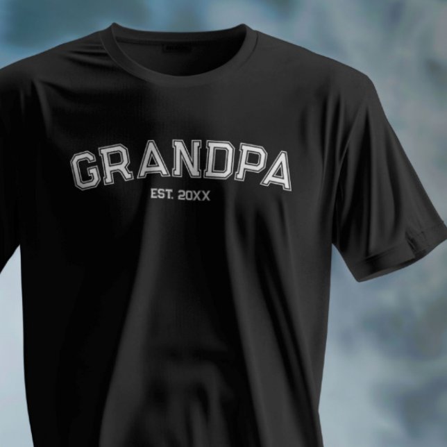 T-shirt Grand-Père Est. Cadeau Personnalisé Année Pour Gra (Créateur téléchargé)