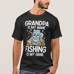 T-shirt Grand-père est mon nom Pêche est mon jeu