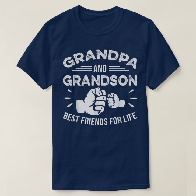 T-shirt Grand-père et grand-fils jumelé premier coup Best  (Design devant)