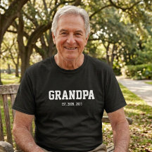 T-shirt Grand-Père Établie Gras Noir Et Blanc