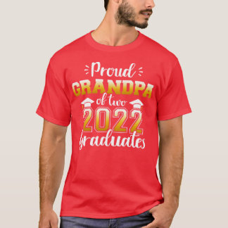 T-shirt Grand-père fier de deux diplômés de classe 2022 ju