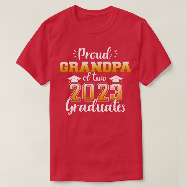T-shirt Grand-père fier de deux diplômés de classe 2023 se (Design devant)