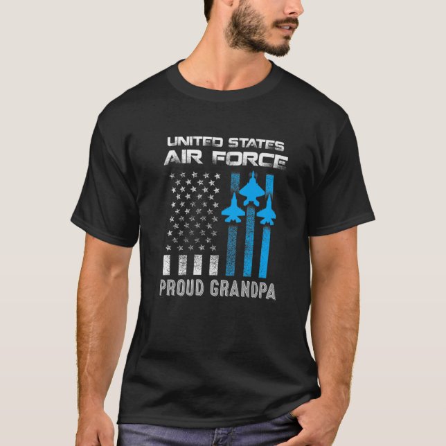 T-shirt Grand-père fier de l'armée de l'air des États-Unis (Devant)