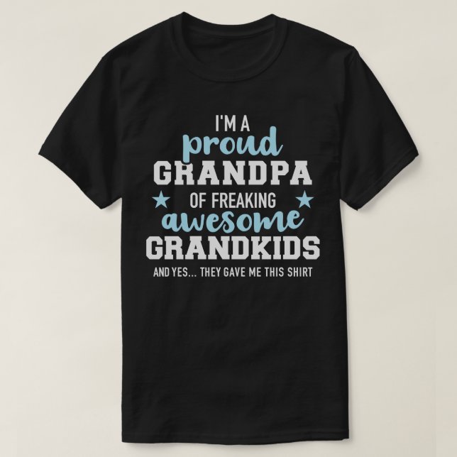 T-shirt Grand-père fier de petits-enfants géniaux (Design devant)