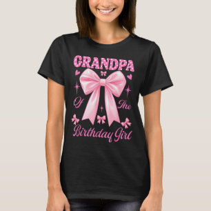 T-shirt Grand-père fille d'anniversaire coquette rose asso