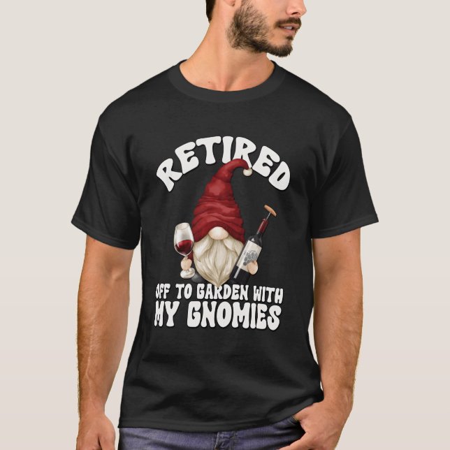T-shirt Grand-Père Gnome Retraité Pour Le Vin Retiret (Devant)