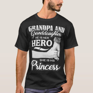 T-shirt Grand-père Grand-fille Héros Princesse Pères