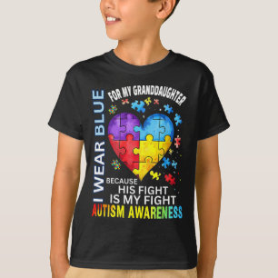 T-shirt Grand-Père Grand-Maman Je Porte Du Bleu Pour Ma Pe