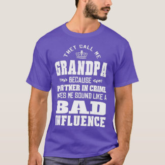 T-shirt Grand-Père Grand-Père Partenaire Dans Crime Hommes