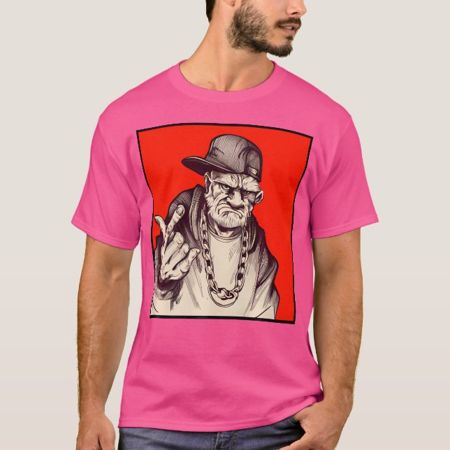 T-shirt Grand-père Hip hop grincheux (Devant)