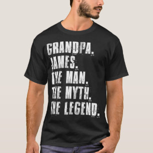 T-shirt Grand-Père James L'Homme Le Mythe La Légende Fier 