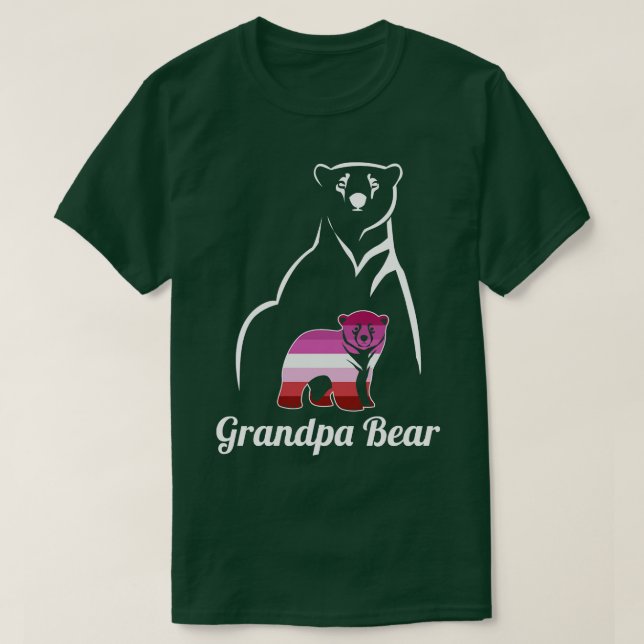 T-shirt Grand-père lesbienne LGBT Bear Lesbian Pride Drape (Design devant)