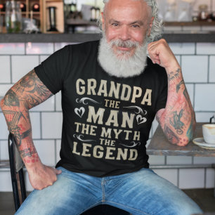 T-shirt Grand-père L'Homme Le Mythe La Fête des pères Lé