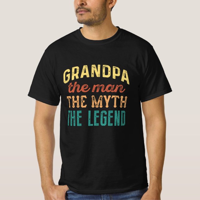 T-shirt Grand-Père L'Homme Le Mythe La Légende (Devant)