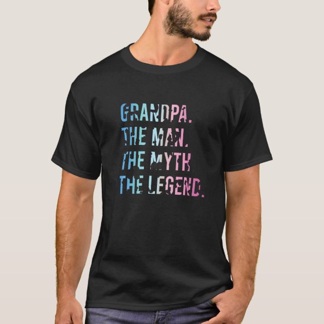 T-shirt Grand-Père L'Homme Le Mythe La Légende Graisse Lip (Devant)