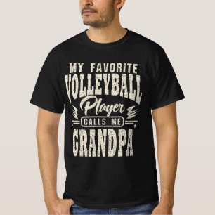 T-shirt Grand-Père Mon Joueur De Volley-ball Préféré M'App